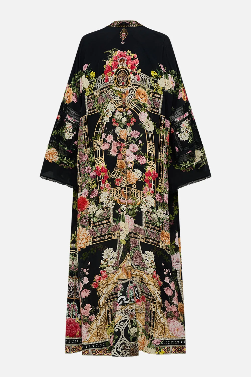 FLARE SLEEVE LONG ROBE ADORNED IN ALEXANDRIA