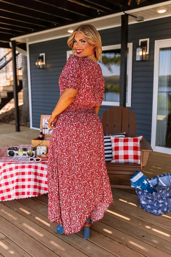 Floral Euphoria Maxi In Red Curves