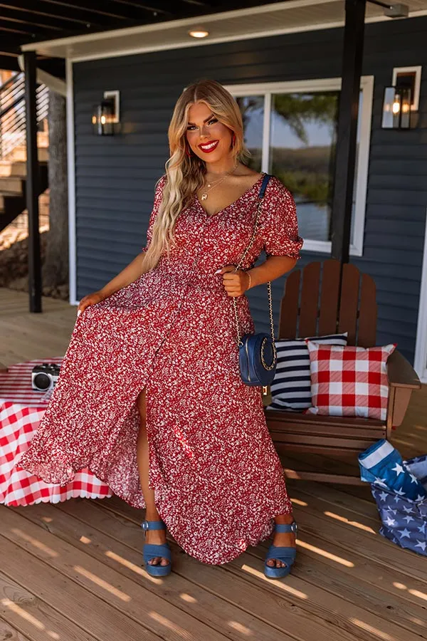 Floral Euphoria Maxi In Red Curves