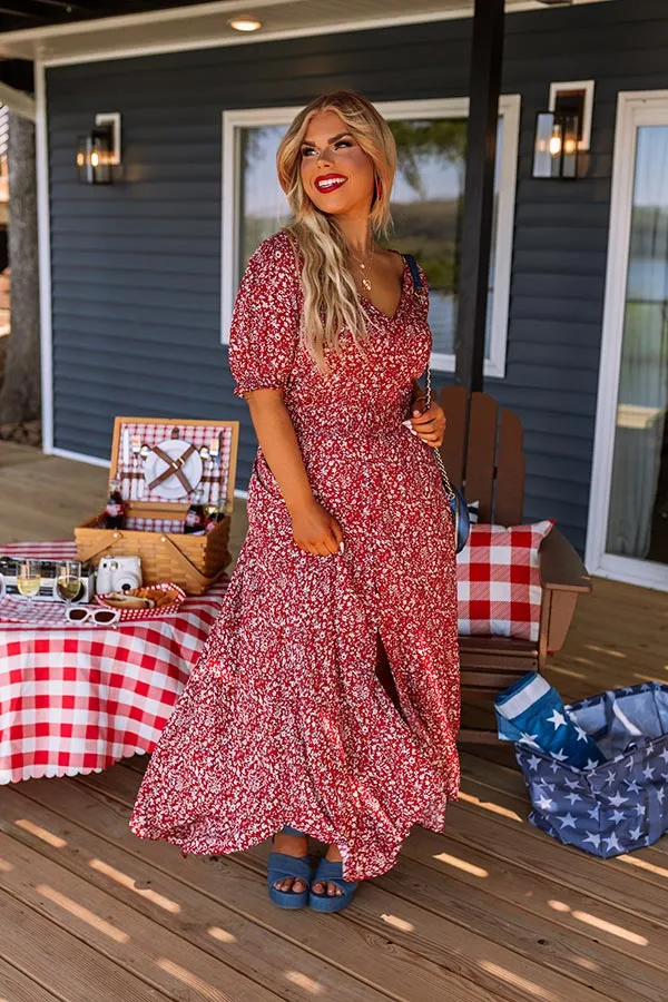 Floral Euphoria Maxi In Red Curves