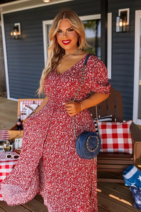 Floral Euphoria Maxi In Red Curves