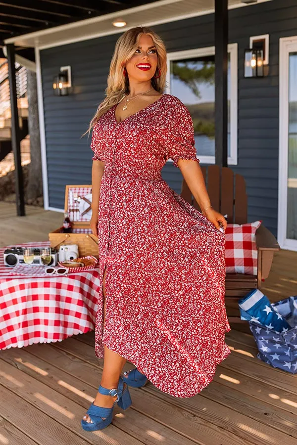 Floral Euphoria Maxi In Red Curves