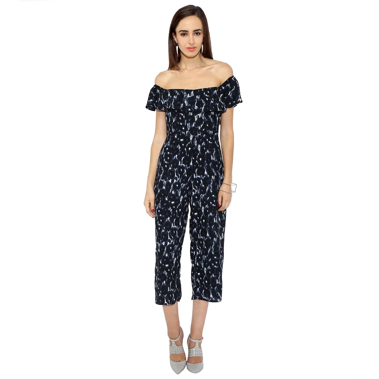 Frilled Printed Jumpsuit