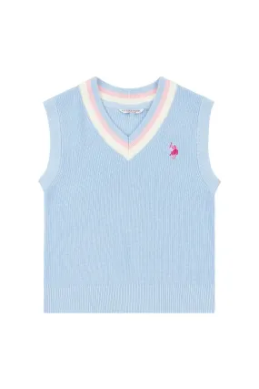 Girls Cricket Jumper Vest in Windsurfer