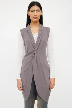 Grey Cashmere Knit Top