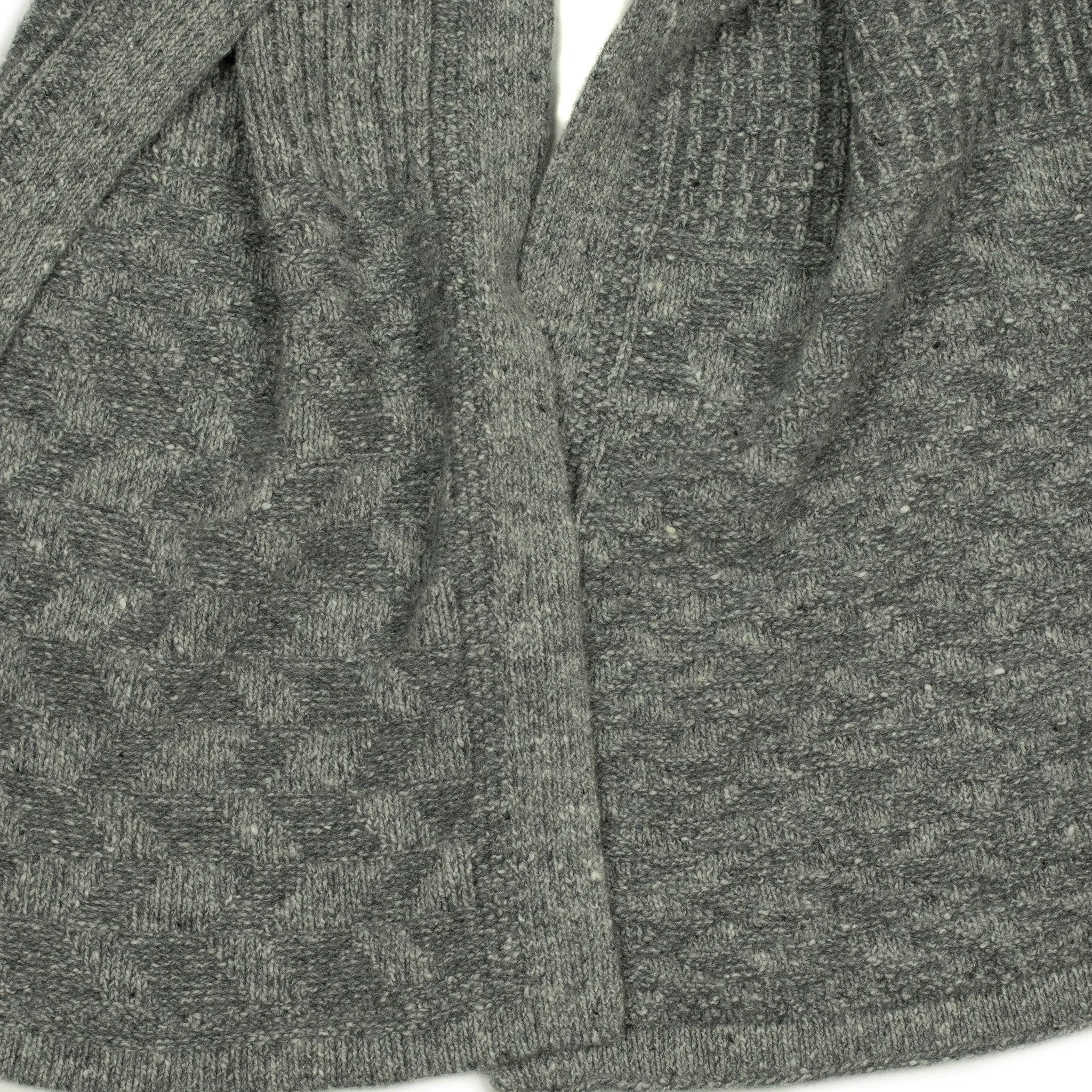 Grey donegal wool and cashmere "Stonewall" scarf