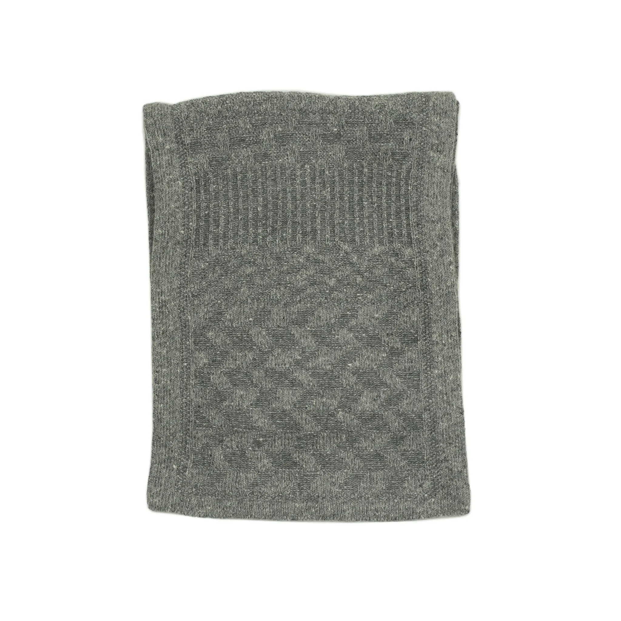 Grey donegal wool and cashmere "Stonewall" scarf