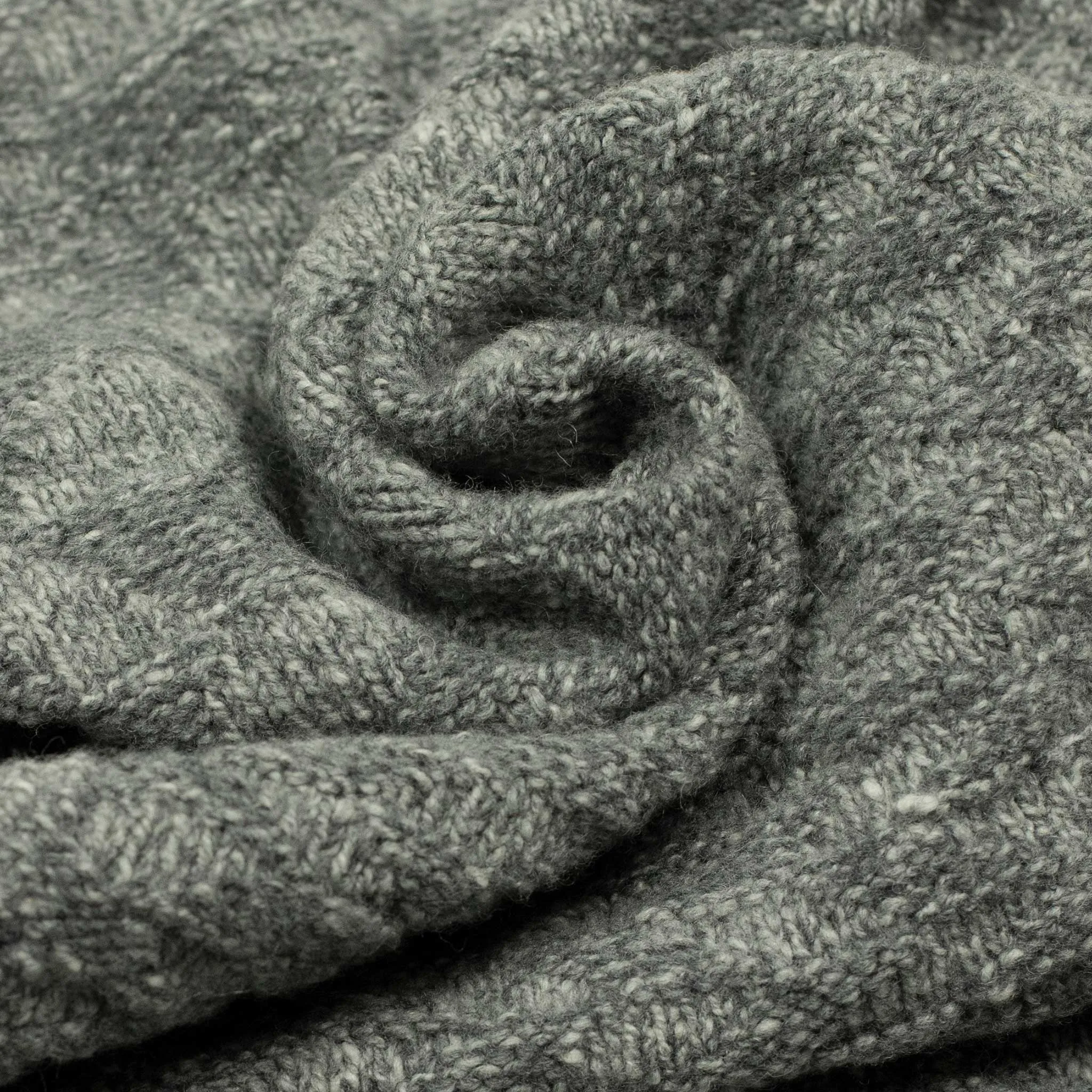 Grey donegal wool and cashmere "Stonewall" scarf