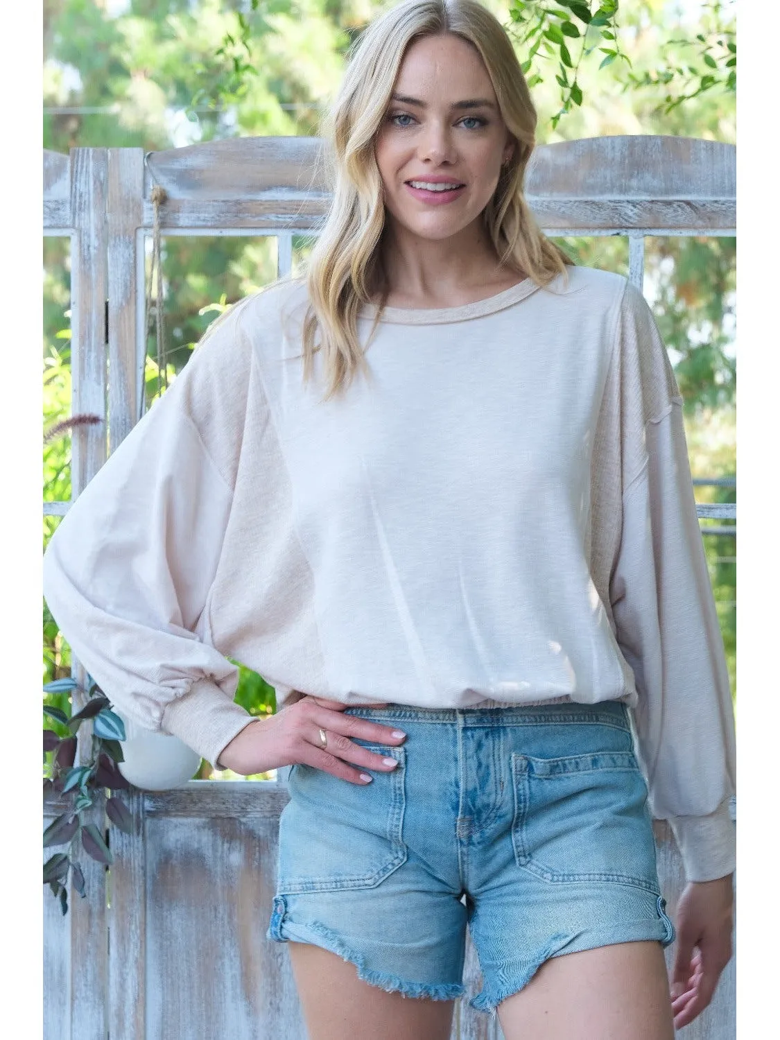 Hailey & Co Rib and Two Tone Knit Mixed Top