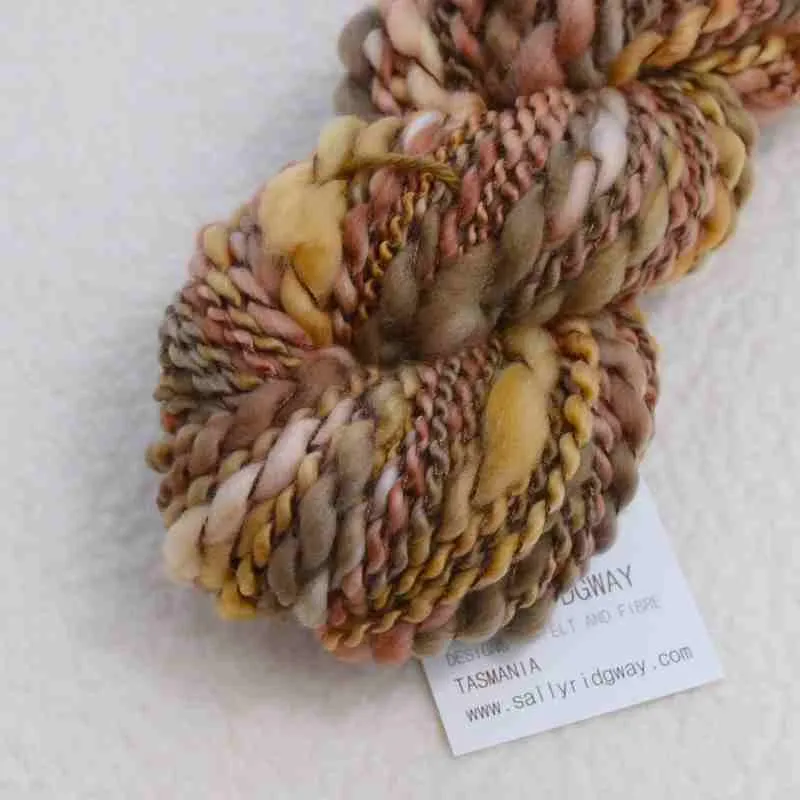 Hand Spun Superwash Merino Art Yarn Caramel Fudge 13324