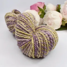 Hand Spun Tasmanian Merino Wool Chunky Yarn in Lilac and Ginger