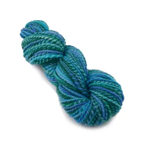 Hand Spun Tasmanian Merino Wool Chunky Yarn in Peacock 13131