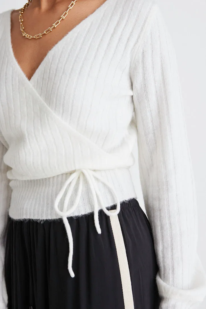 Honest Ivory Ballerina Soft Rib Knit Wrap