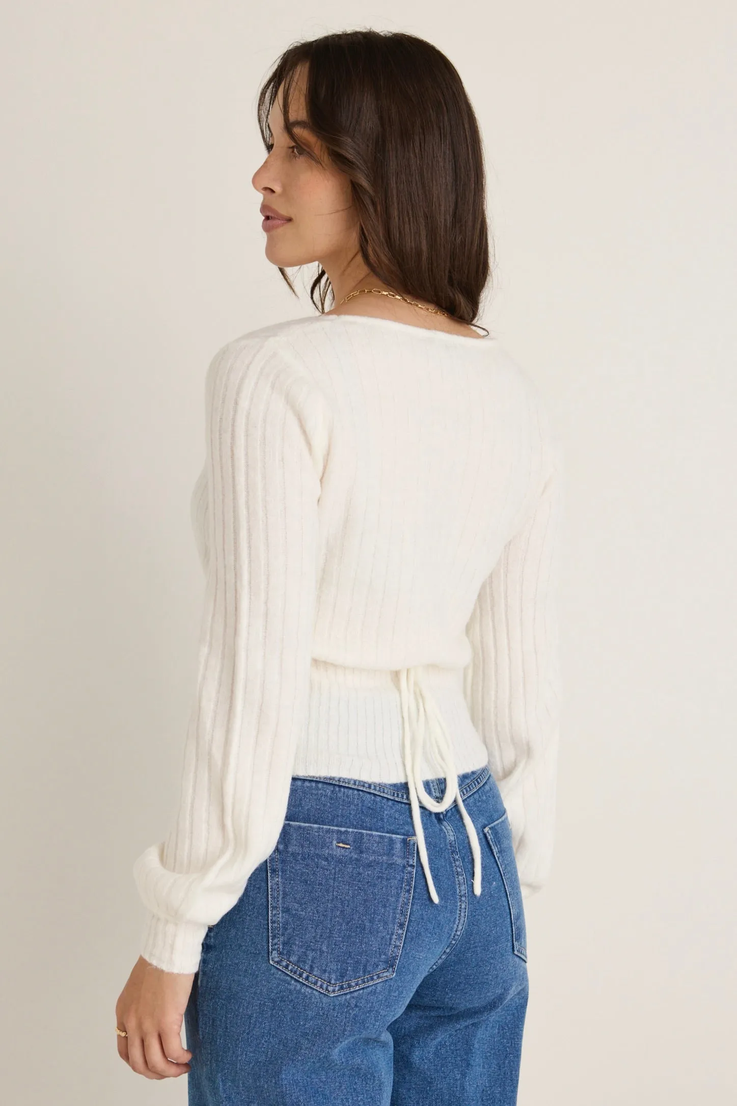 Honest Ivory Ballerina Soft Rib Knit Wrap