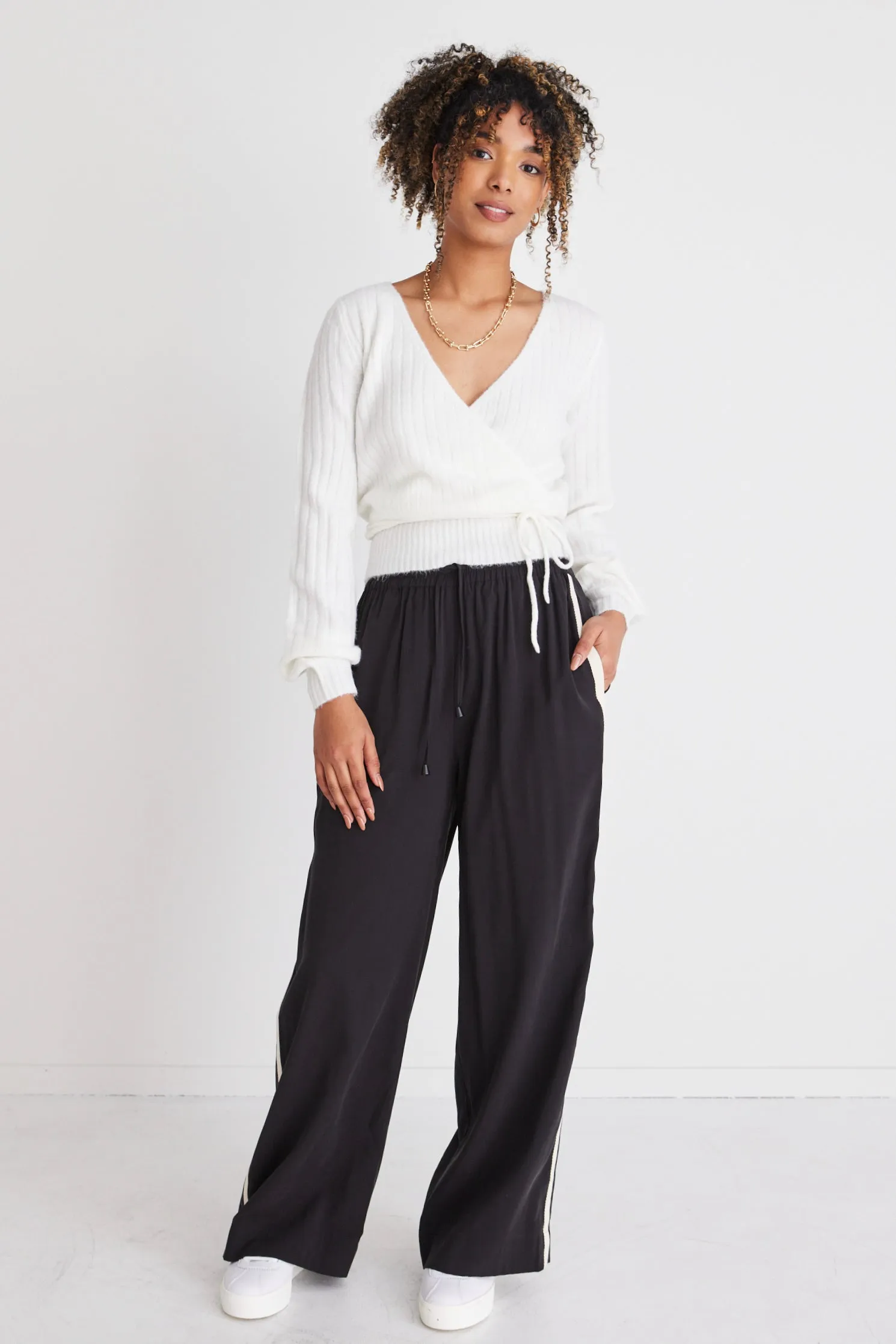 Honest Ivory Ballerina Soft Rib Knit Wrap