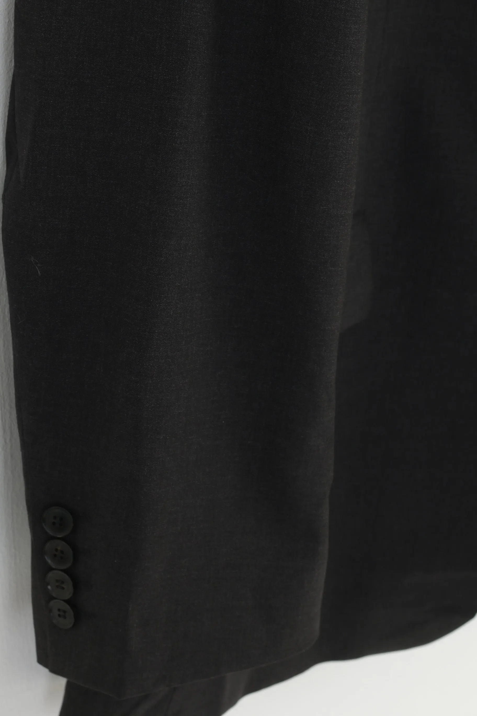 Hugo Boss Men 52 42 Blazer Charcoal Vintage Wool Stretch Single Breasted  Jacket