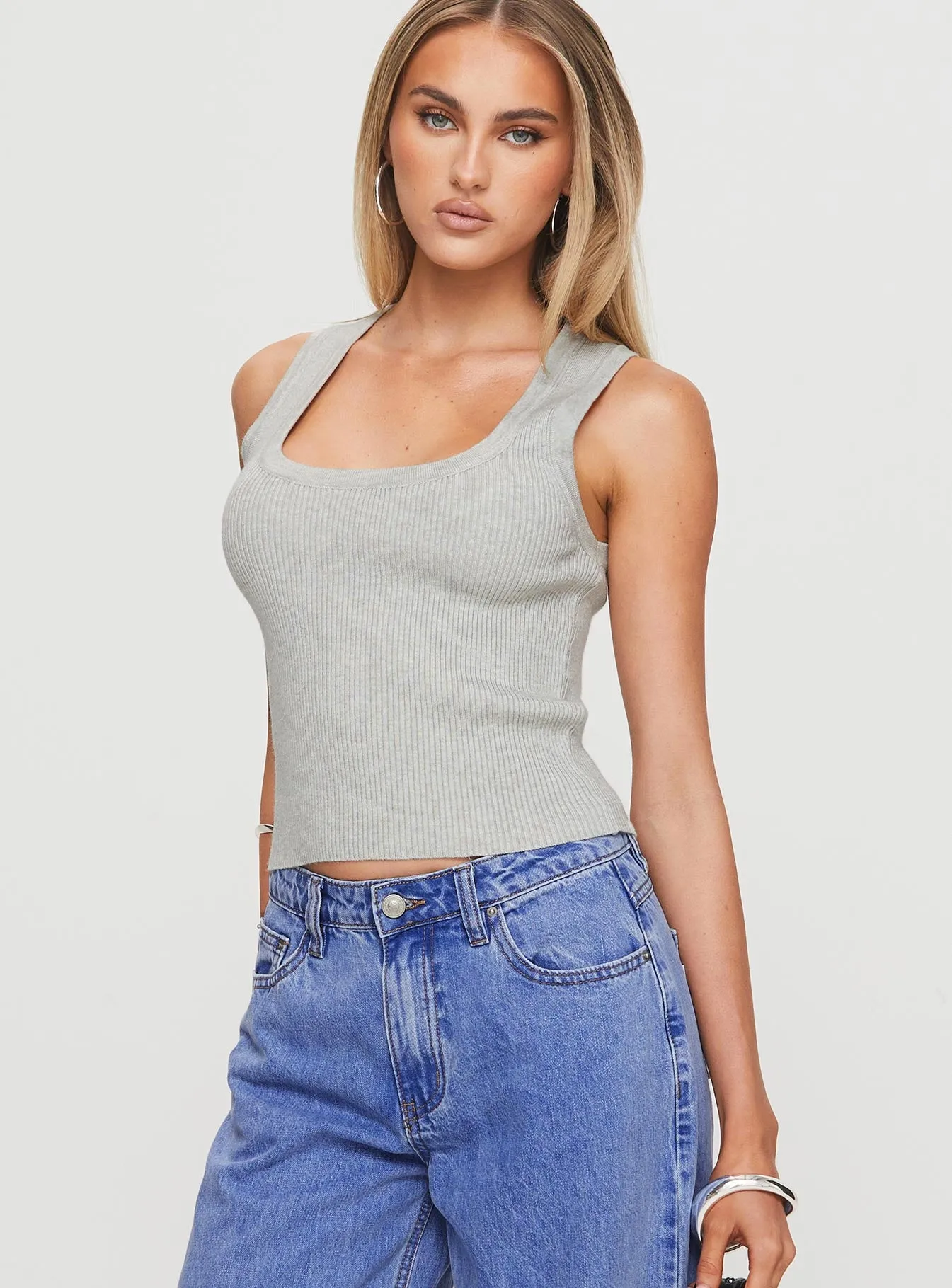 Issues Knit Top Grey