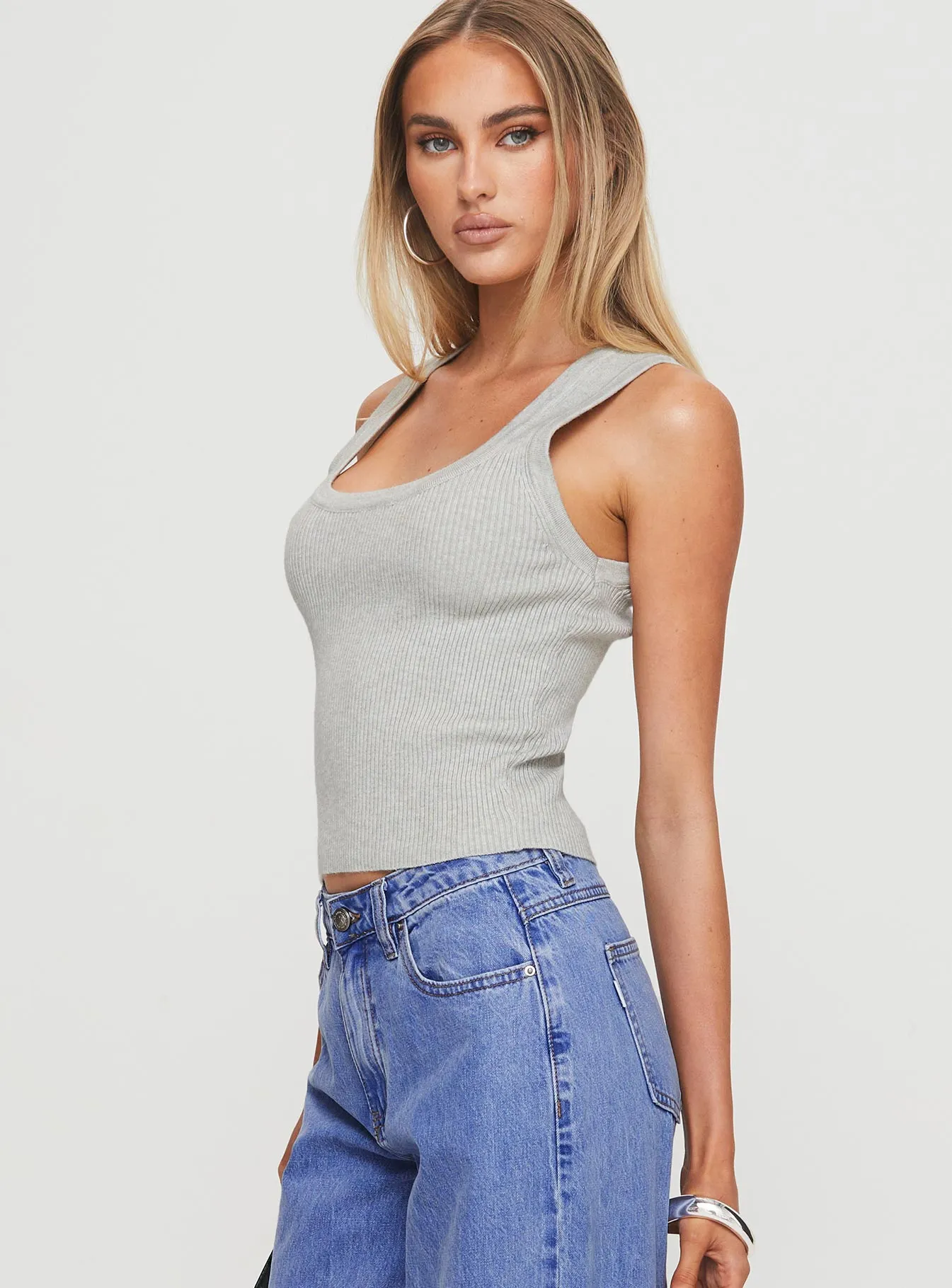 Issues Knit Top Grey