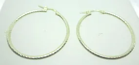 Italian Dia-Cut Hoop Earrings Sterling Silver