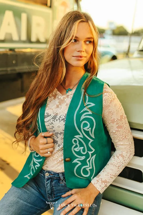Jade Suede Boot Stitched Vest