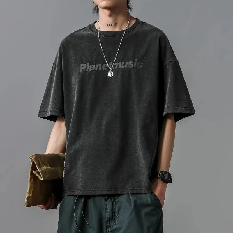 Japanese Streetwear Letter Print T-Shirt - Casual Short Sleeves