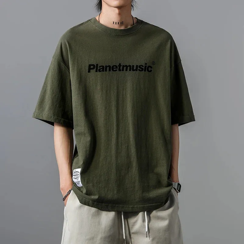 Japanese Streetwear Letter Print T-Shirt - Casual Short Sleeves