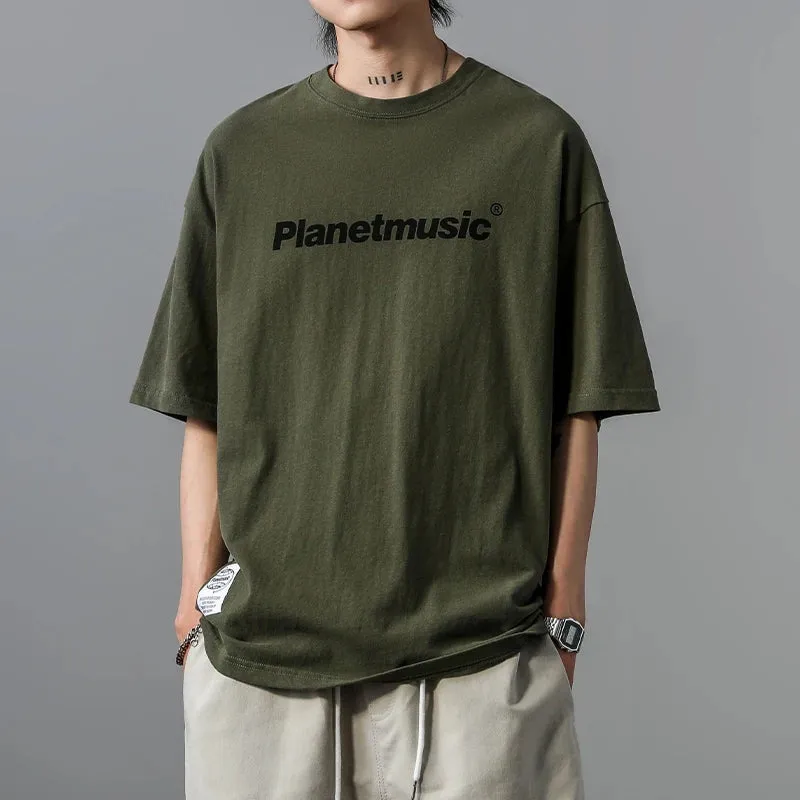 Japanese Streetwear Letter Print T-Shirt - Casual Short Sleeves