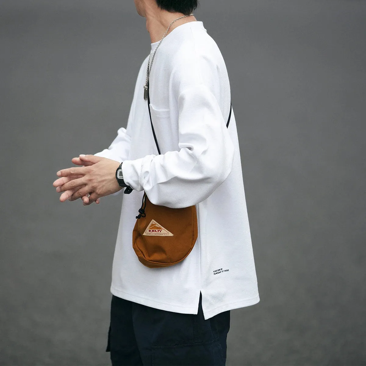 Japanese Streetwear Solid Color Long Sleeves Men's Casual Sweatshirt
