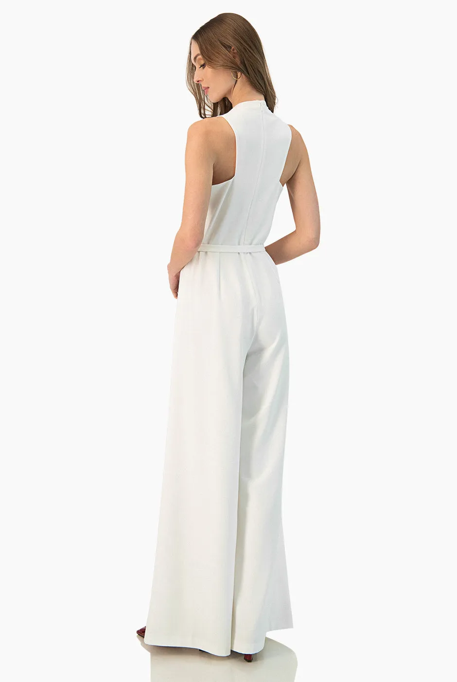 Jumpsuit amplio liso sin mangas