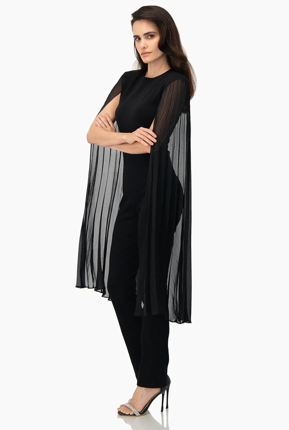 Jumpsuit de maxi manga con abertura