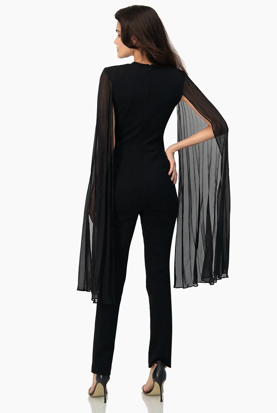 Jumpsuit de maxi manga con abertura