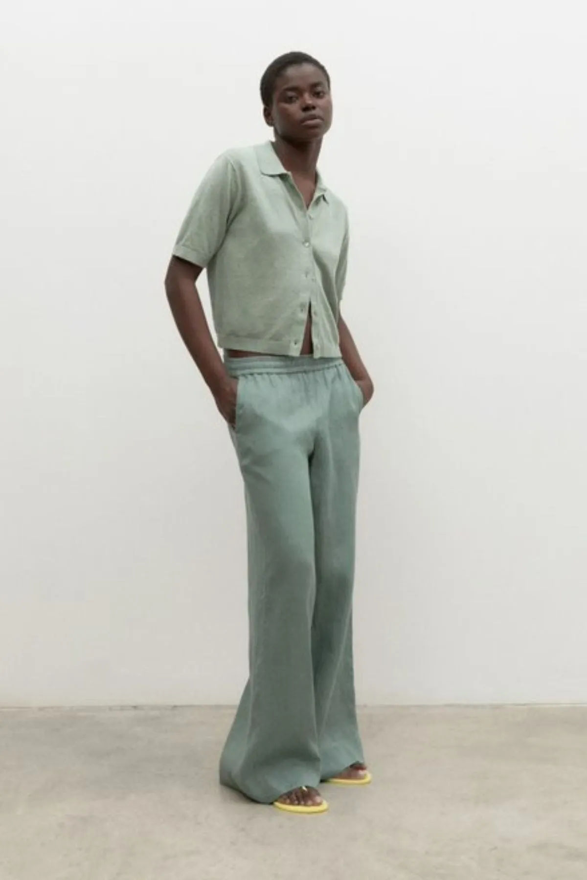 Juniper Knitted Linen Shirt Green Ecoalf