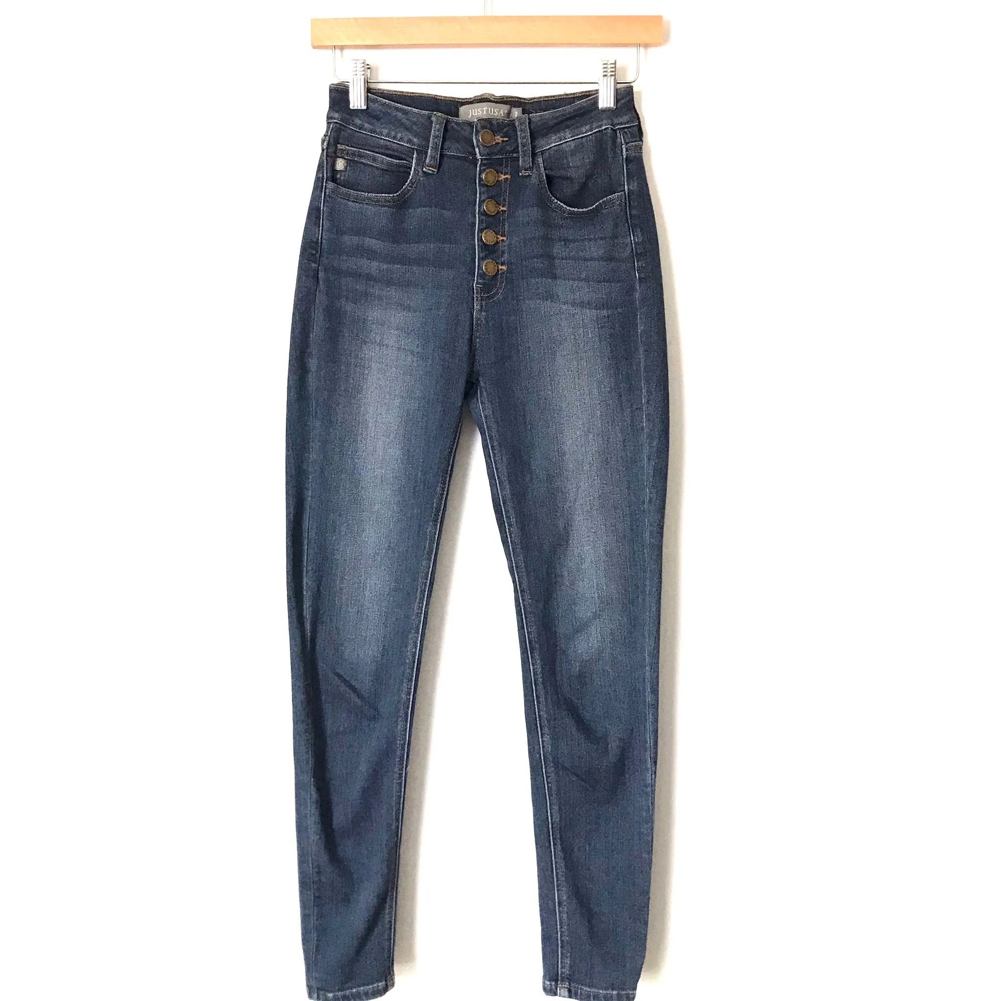 JustUSA Button Up Skinny Jeans- Size 2 (Inseam 26”)