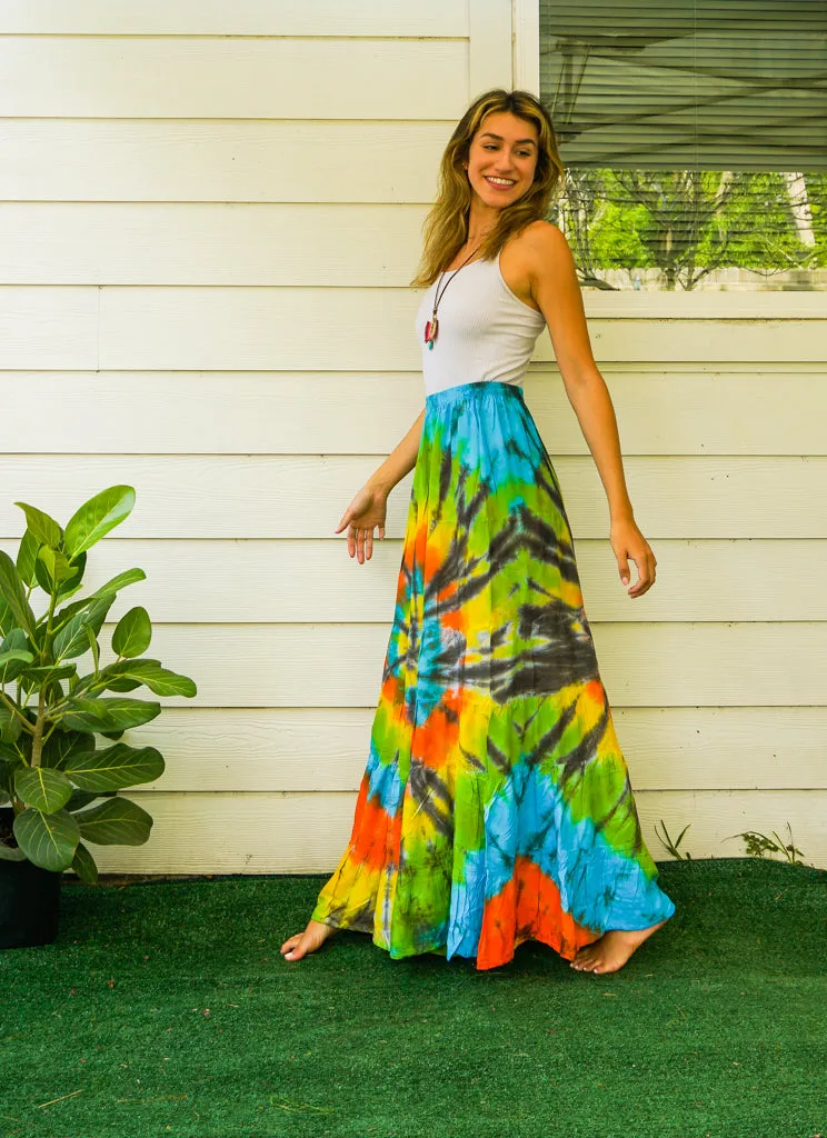 K3492- Hand Dyed Tiered Maxi Hippie Skirt