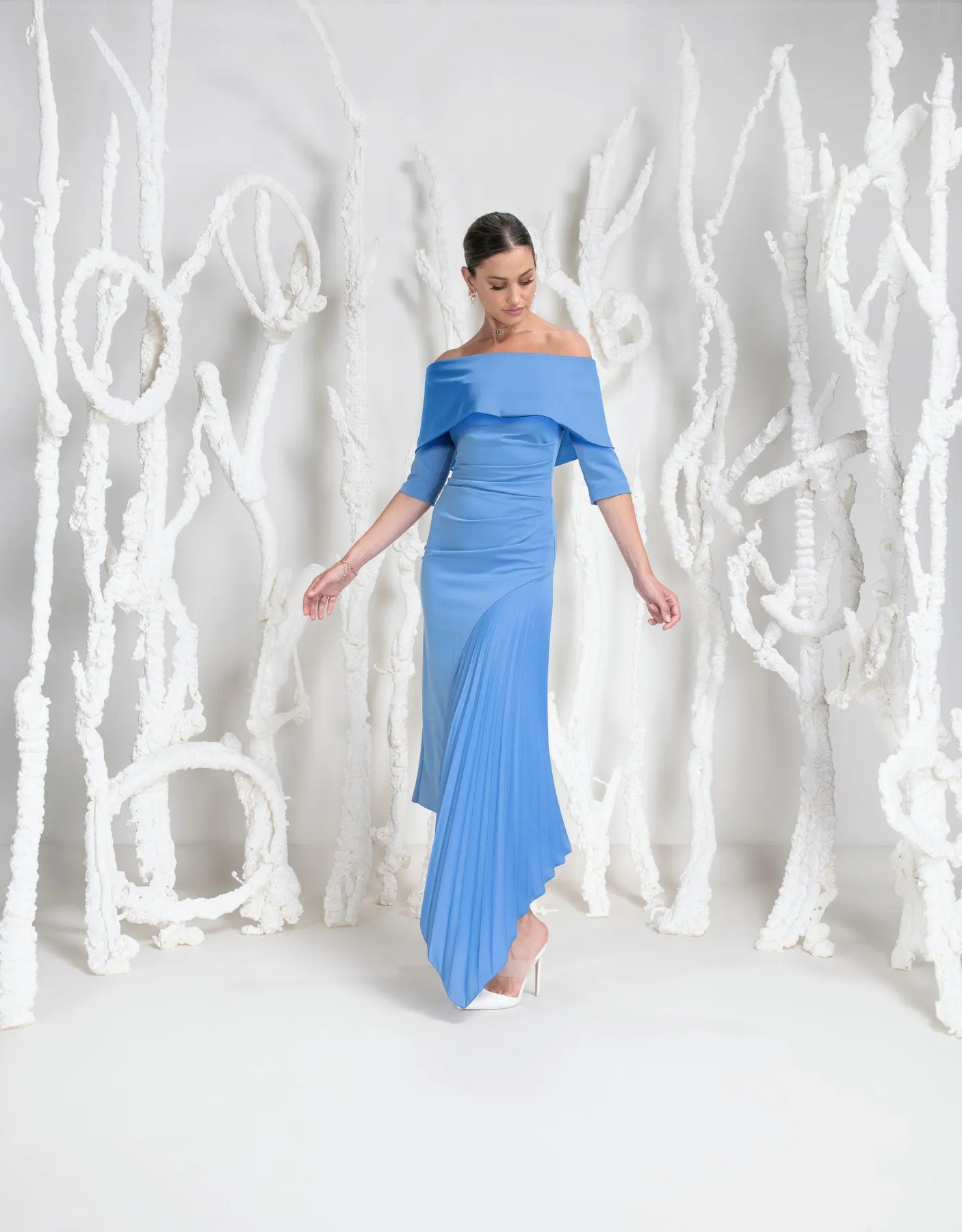Kevan Jon Keira Bardot dress new blue