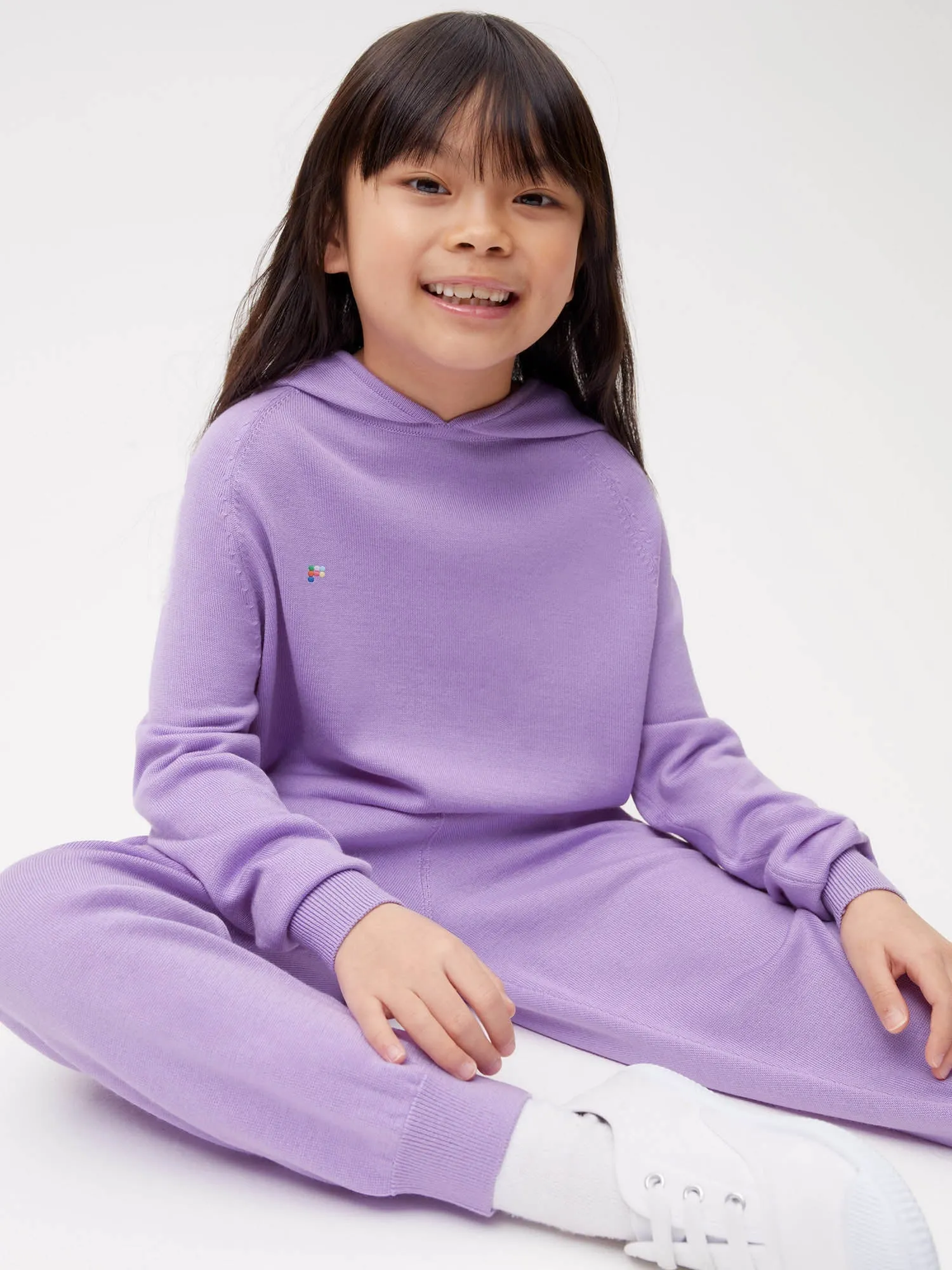 Kids Merino Wool Hoodie—orchid purple