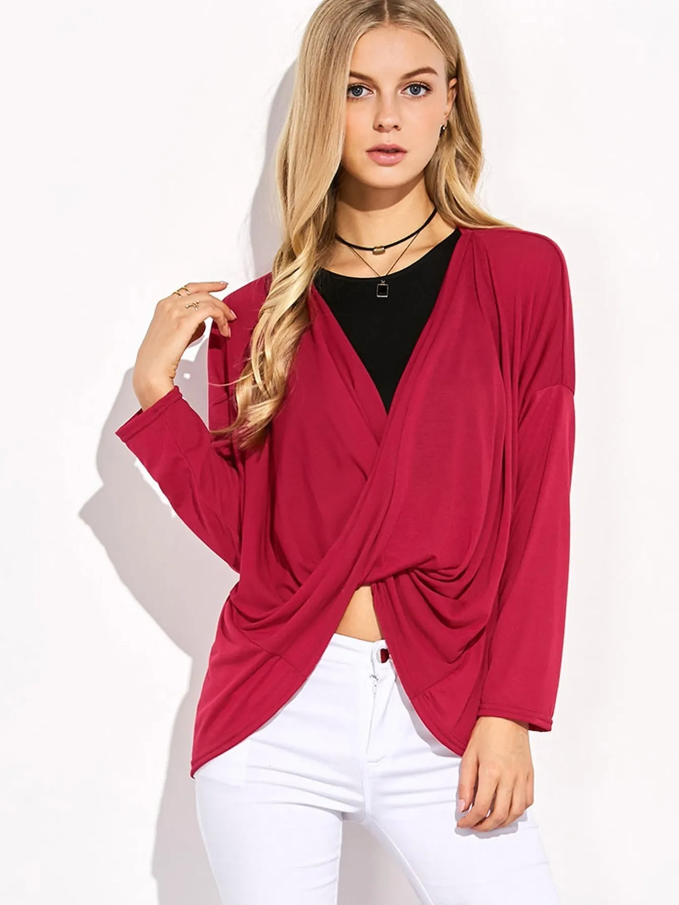 KittenAlarm - Drop Shoulder Twist Front Top