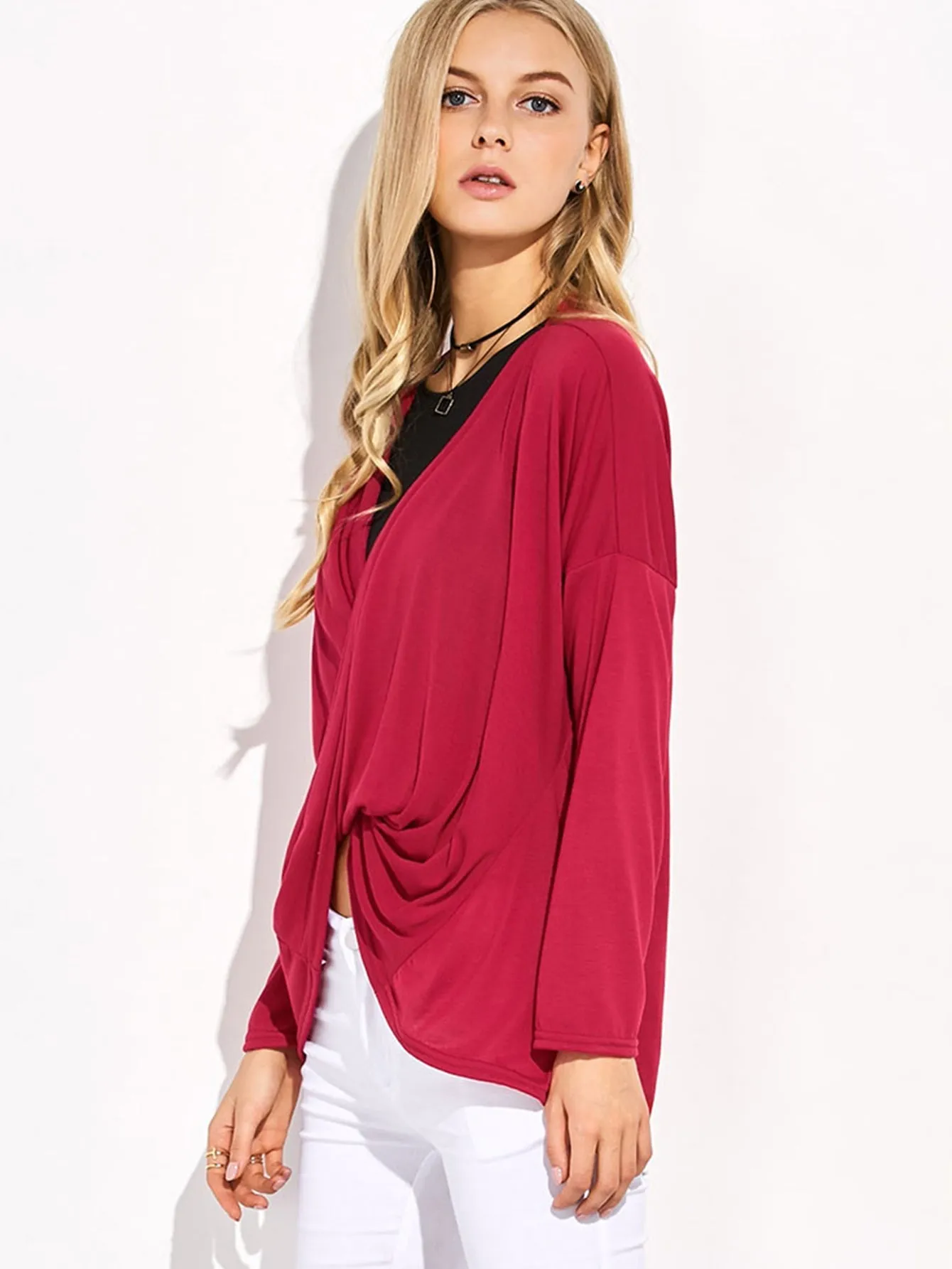 KittenAlarm - Drop Shoulder Twist Front Top