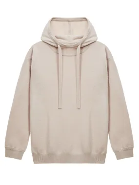 KNIT BEGE HOODED TOP
