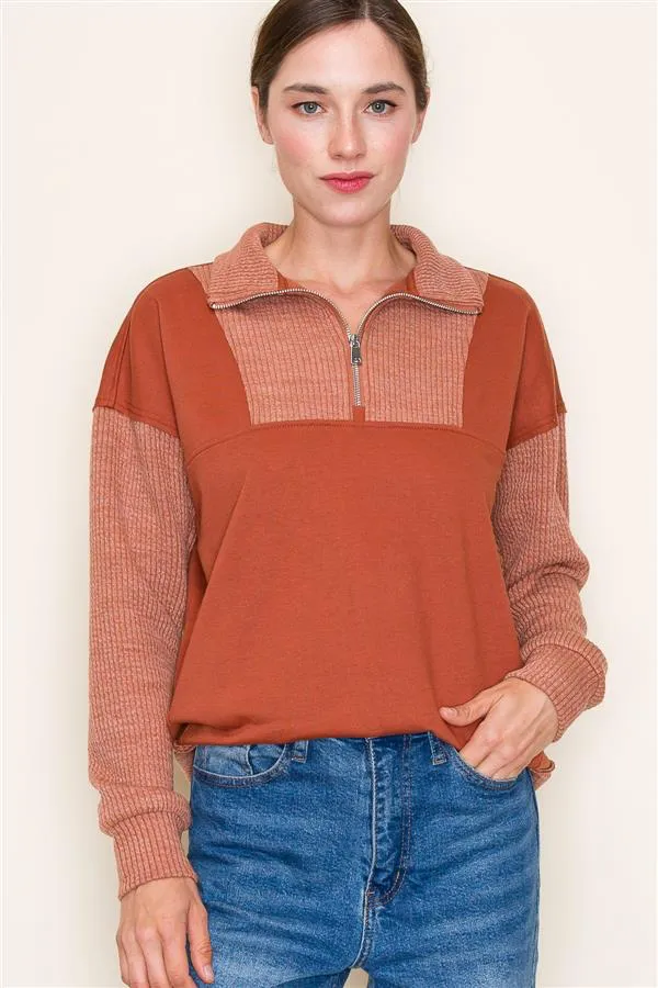 Knit Half Zip Collared Tops - 3 Colors!