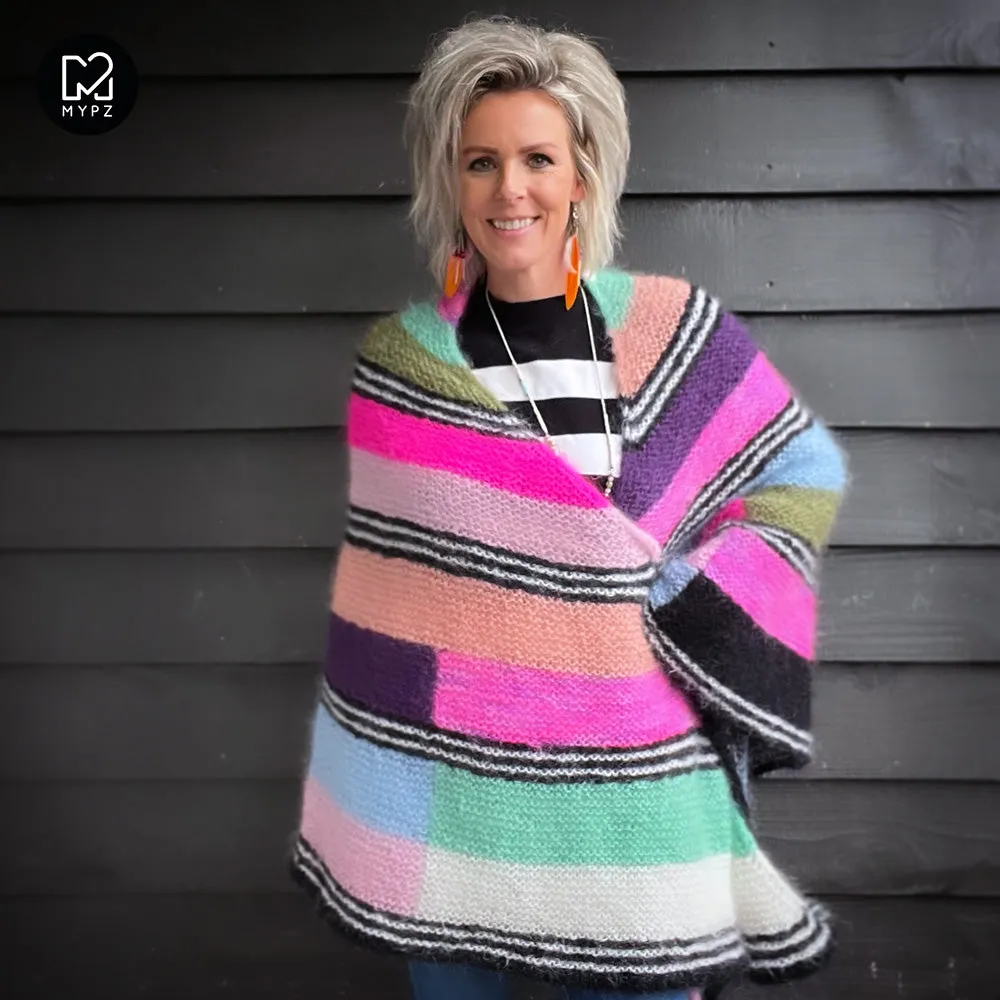 Knitting pattern - Big Cosy Cuddle Mohair Shawl No6 (ENG-NL)