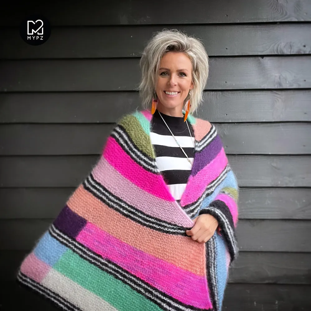 Knitting pattern - Big Cosy Cuddle Mohair Shawl No6 (ENG-NL)