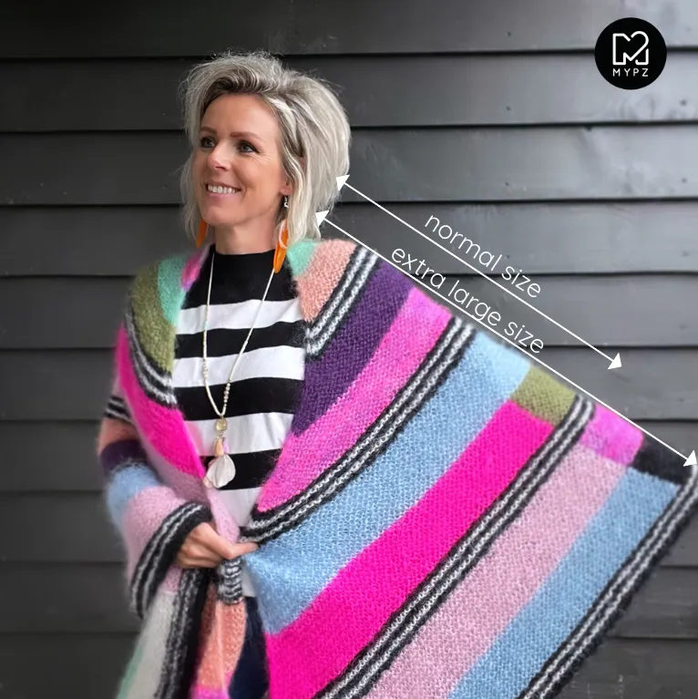 Knitting pattern - Big Cosy Cuddle Mohair Shawl No6 (ENG-NL)
