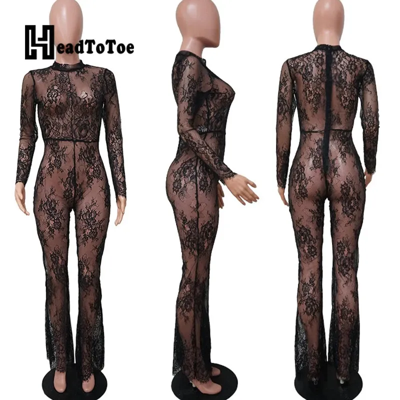 Lace Get Up See Through  Jumpsuit
