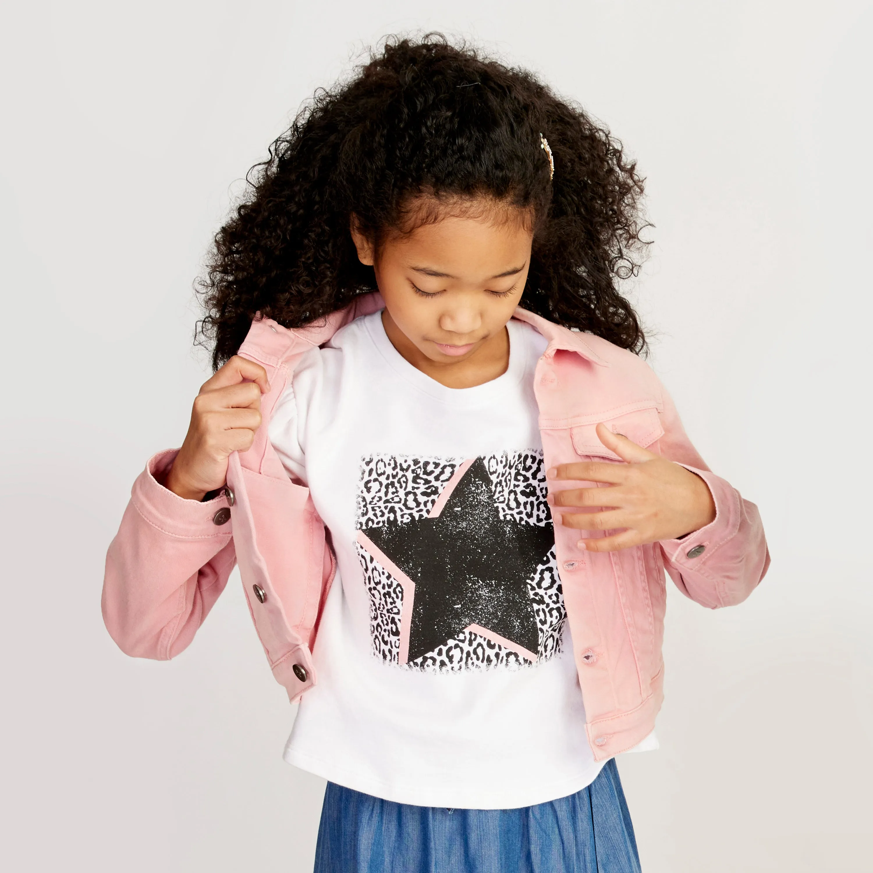 Leopard Star Puff Sleeve Sweat Top