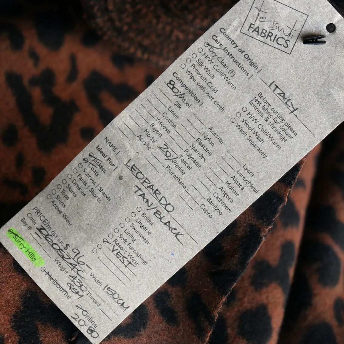 Leopardo Tan/Black Coating