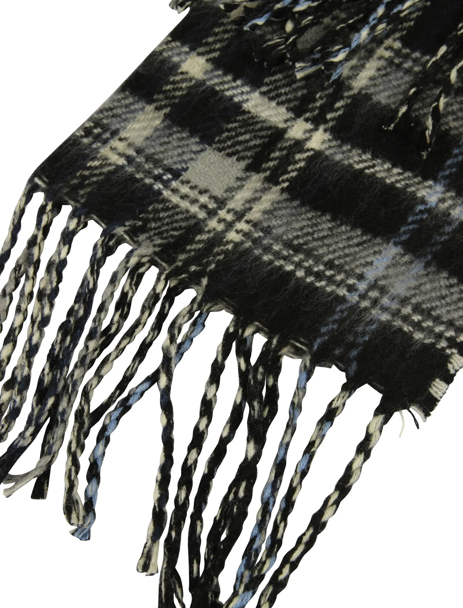 Levi Checked Knitted Scarf in Blue
