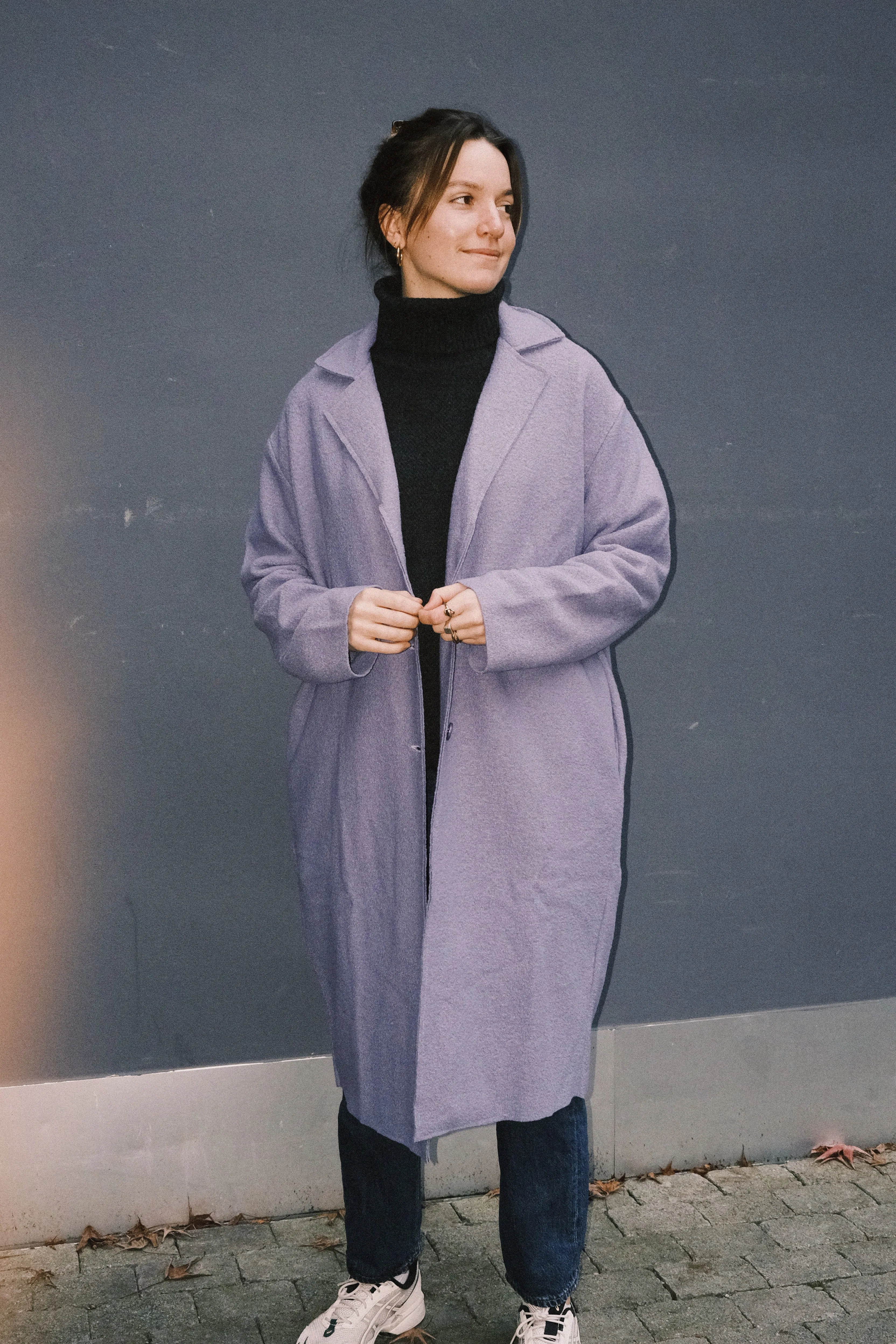 light wool coat - dessau - lilac