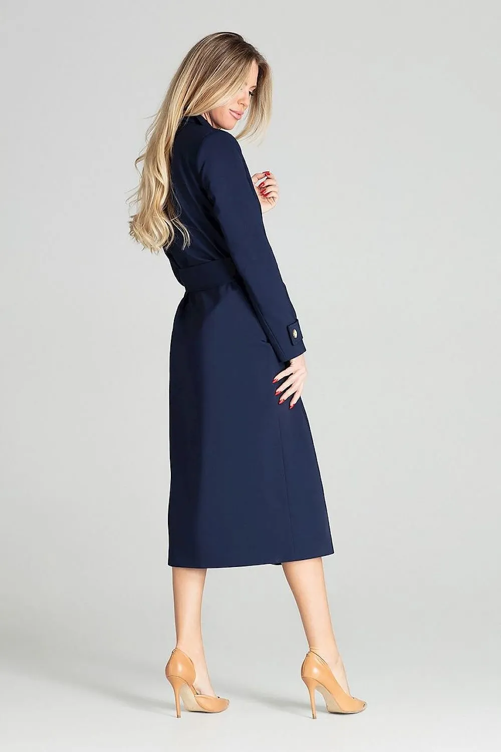 Long classic spring coat with a lining Figl