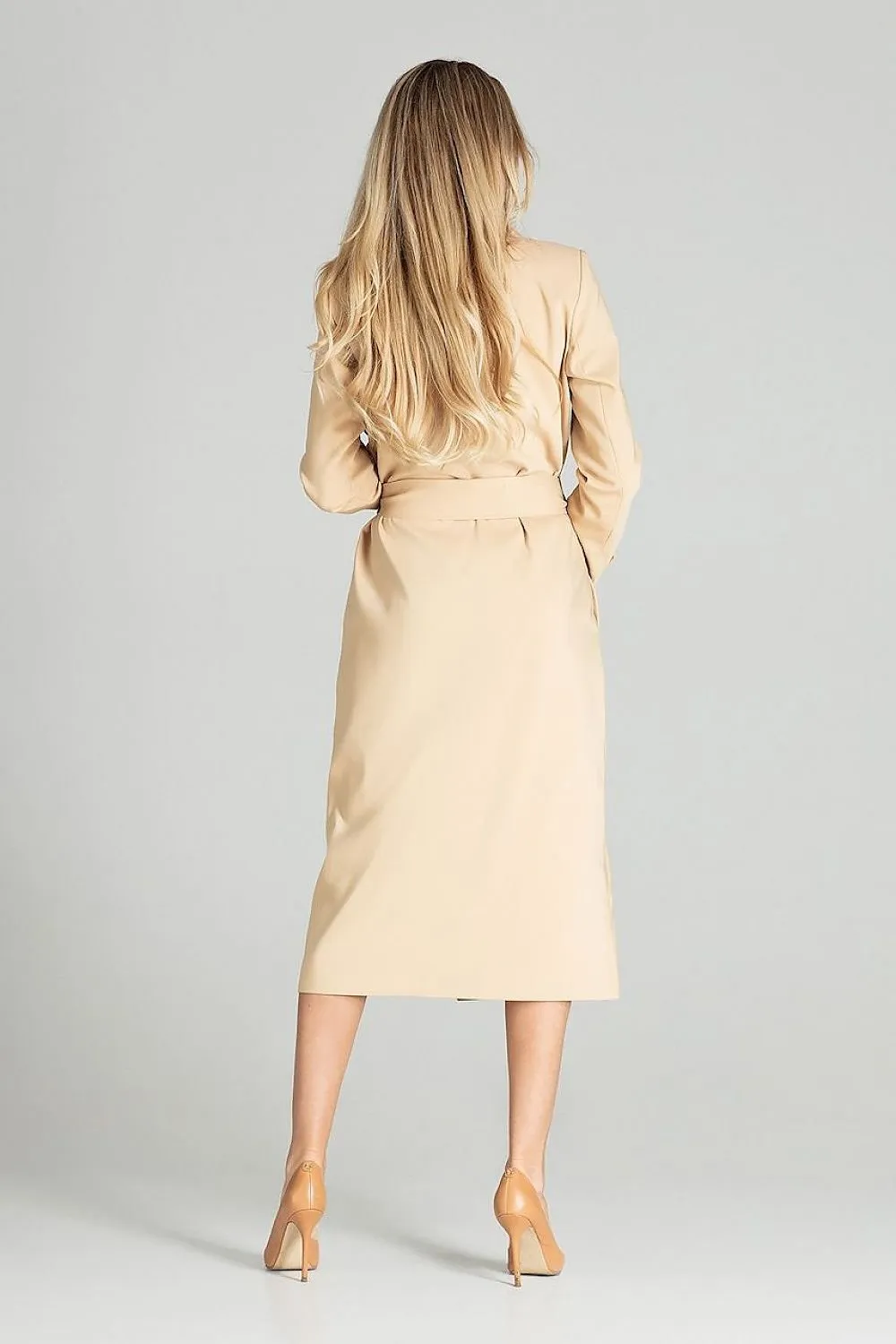 Long classic spring coat with a lining Figl